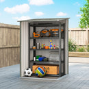 Casetta Box da Giardino Porta Attrezzi 100x104x160 cm con Porta a Battente in Acciaio Galvanizzato Argento      