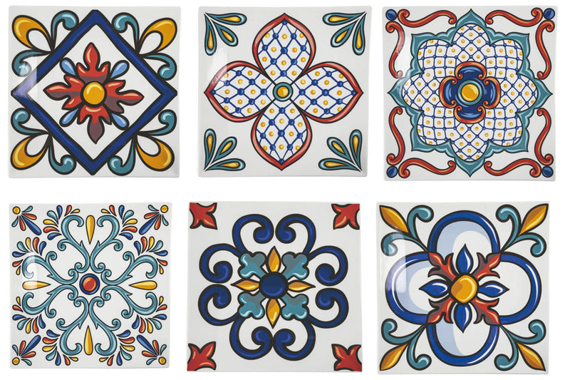 Set 6 Piatti Piani Quadrato in Porcellana 30 cm Villa d'Este Home Tivoli Barrio