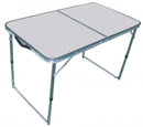 Tavolo Rettangolare Pieghevole 120x60x68 h cm in Alluminio Bianco