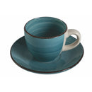 Set 6 Tazzine da Caffè con Piattino Ø6,8x5,6 cm in Gres VdE Tivoli 1996 Baita Acqua