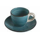 Set 6 Tazzine da Caffè con Piattino Ø6,8x5,6 cm in Gres VdE Tivoli 1996 Baita Acqua