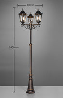 Lampione da Esterno Attacco E27 in Alluminio Ruggine