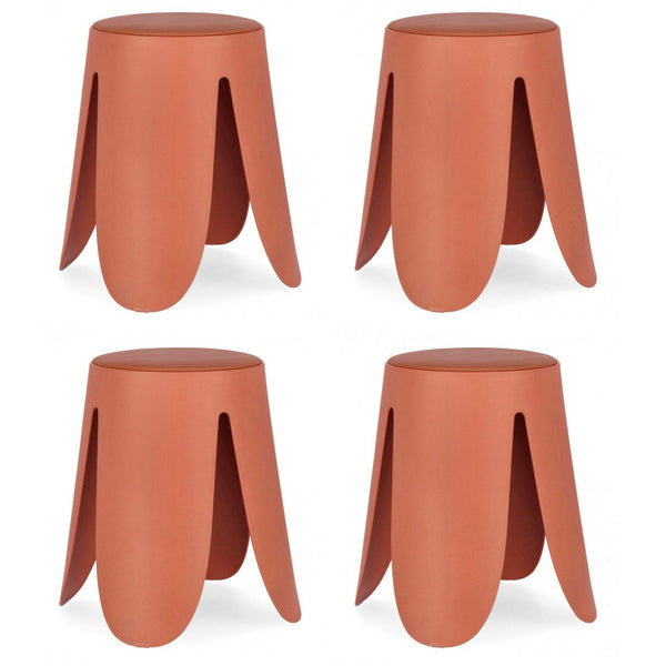 Set 4 Sgabelli Ø37x47 cm in Similpelle Imogen Terracotta acquista