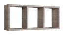 Mensola Rettangolare 3 Scomparti da Parete 70x30x15.5 cm in Fibra di Legno Tristano Rovere Moka
