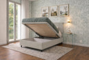 Letto Singolo Contenitore Imbottito Similpelle Tortora BoxMax Testata Square Varie Misure
