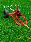 Irrigatore con Ruote Trascinabile per Prato in Acciaio Agrati Rosso