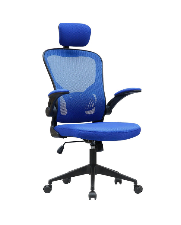 Sedia Poltrona Direzionale da Ufficio 63x62x117 cm in Tessuto a Rete Blu prezzo