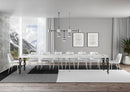 Tavolo Allungabile 130-390x90x77 cm Karamay Premium Bianco Frassino Telaio Antracite 