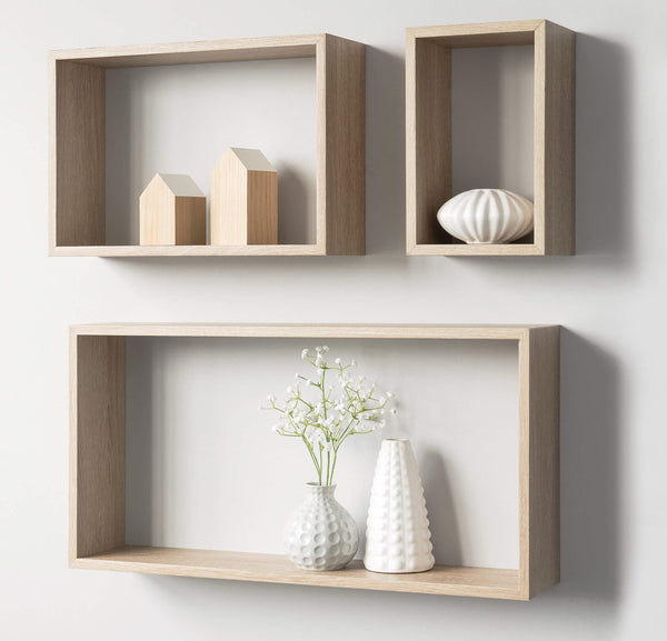 prezzo Set 3 Pensili da Soggiorno Rettangolari in MDF Fumer Tris Rovere