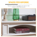 Camino Elettrico da Terra 1800 W con Effetto Fiamma LED Regolabile Telecomando e Timer in Legno e Vetro Bianco      