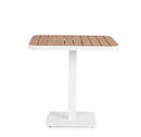 Tavolo da Esterno 75x75x75h cm in Alluminio e Acciaio E-Coating Zelmar Bianco  