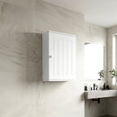 Mobiletto Bagno Pensile Sopra WC 30x14x50 cm con Ripiano Regolabile e Anta in MDF Bianco      