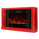 Camino Elettrico da Pavimento 72,5x121,5x30 cm Effetto Fiamma 1500W Bernard mini rosso & Adeli Rosso
