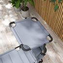 Set 2 Lettini Prendisole Pieghevoli Reclinabili 70x201,5x45 cm in Metallo e Tessuto Oxford Grigio