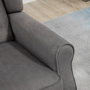 Poltrona da Salotto in Stile Francese 74x86x102 cm con Cuscini Sfoderabili Gambe in Legno Grigio  