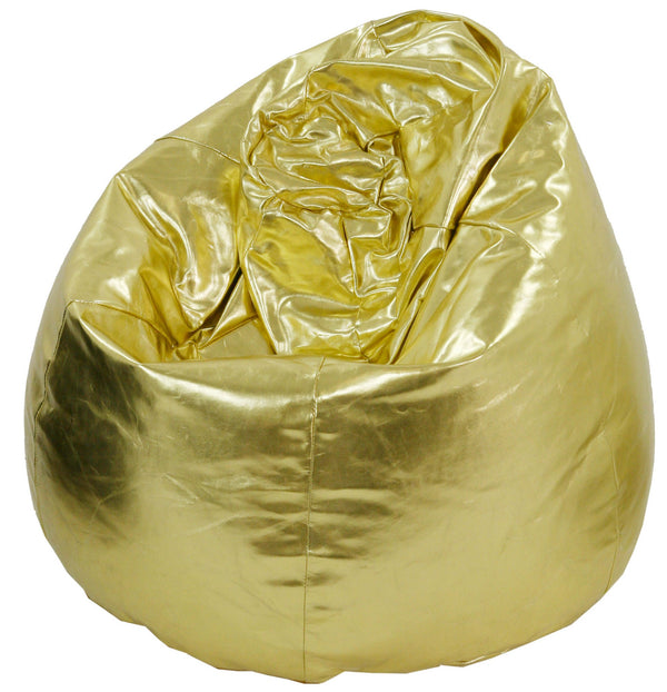 acquista Poltrona a Sacco Pouf in Similpelle Oro Metallizzato