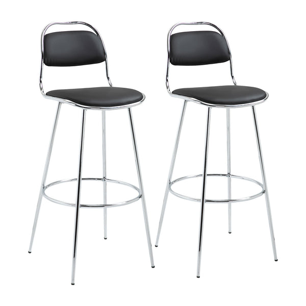 prezzo Set 2 Sgabelli Alti da Bar 42,5x48,5x104 cm in Metallo Nero