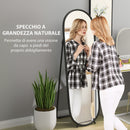 Specchio a Figura Intera da Terra 40x41x159 cm in Vetro e Metallo Nero   