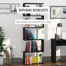 Libreria da Muro Moderna 5 Ripiani in Legno Bianco e Nero 60x24x1184.5 cm 