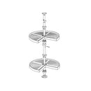 Cestello Girevole Ø71 cm per Mobile da Cucina 80 cm in Plastica e Alluminio Emuca Bianco