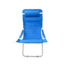 Sedia a Sdraio Imbottita Canapone Pieghevole in Metallo con Cuscino Blu