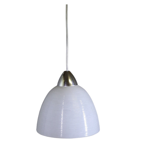 prezzo Sospensione D20 1xE27 Montatura Cromo-Trasparente Vetro Gel Bianco E-Energy Carla