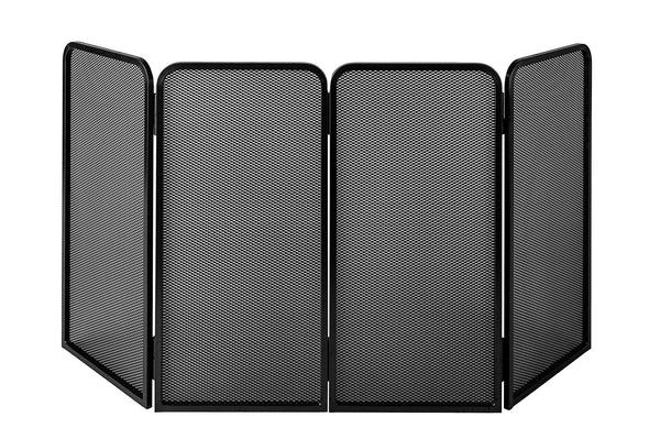 Parascintille per Camino a 4 Ante Quadro 25(x4)x50 cm in Ferro Verniciato Grigio Martellato online