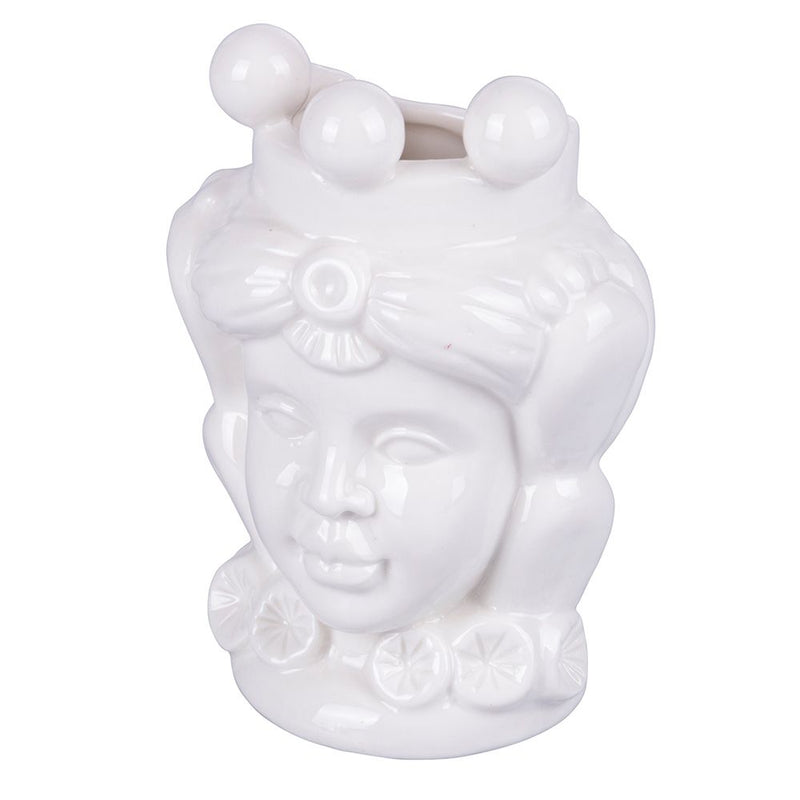 Umidificatore per Radiatori Testa di Moro Donna 10x6x14 cm  in Ceramica VdE Tivoli 1996 Sicilia