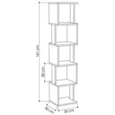 Libreria 161x35x30 cm Design Moderno Scaffale Modulare 5 Ripiani in MDF Grigio     