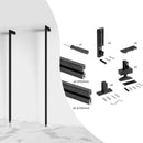 Kit Struttura Modulare Raccordi e 2 Profili a Pavimento e Parete in Alluminio Emuca Zero Nero