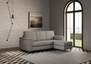Divano 3 Posti con Pouf 208x155x85 cm Marrak in Tessuto Grigio