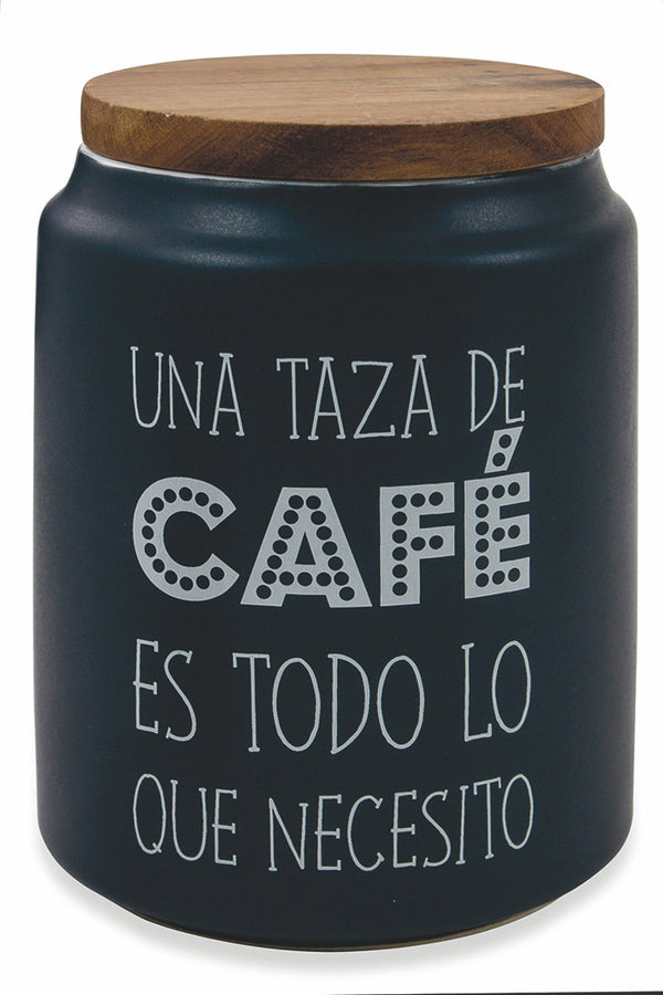 Barattolo Caffè con Scritta Ø10,5x15 cm in Gres con Coperchio in Bambù VdE Tivoli 1996 acquista