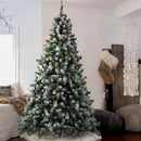 Albero di Natale Innevato Marilleva 240 cm 1388 Rami Super Folto con Pigne in PVC Verde      