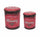 Set 2 Pouf Contenitore Tondo in MDF Birra Rosso