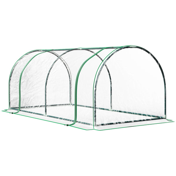 Serra da Giardino a Tunnel 200x100x80 cm In Acciaio e PVC Trasparente e Verde prezzo