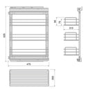 Carrello Estraibile per Moduli Inferiori Cucina da 400 a 480 mm in Acciaio Emuca Brillo Cromato