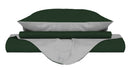 Copripiumino Matrimoniale con Sacco e Federe Double Face Verde Oliva/Grigio Chiaro