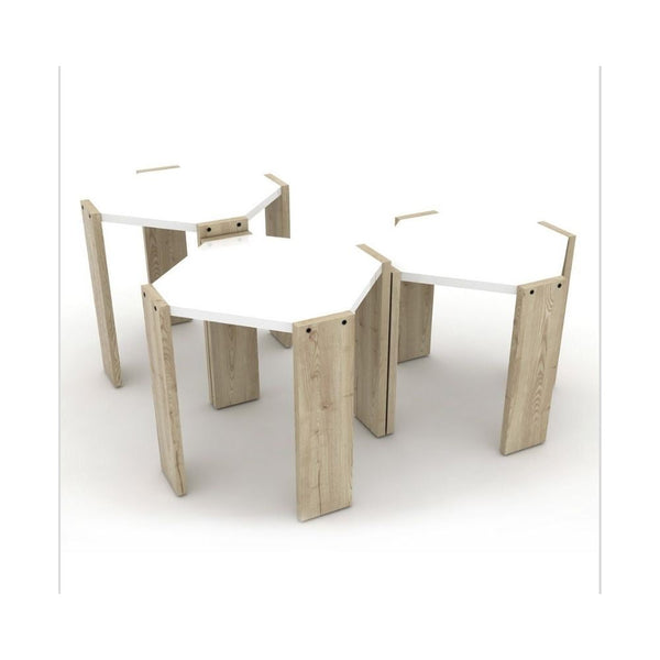 Tavolino da caffè impilabile 44,5x44,5x36 cm Nido Hansel rovere bianco online