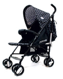 Passeggino Leggero per Bambini Pieghevole con Borsa Nemo Nero con Cuori