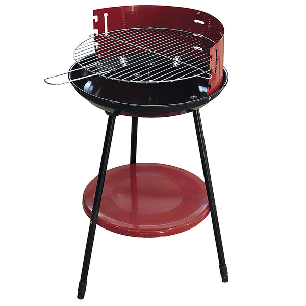 Barbecue a Carbone Carbonella Rotondo Ø42x77 cm con Vassoio in Acciaio al Carbonio Rosso prezzo