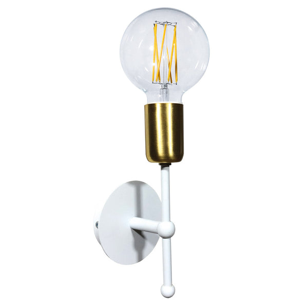 prezzo Applique 1xE27 Montatura Verniciata Bianco Oro Satinato E-Energy Elvira