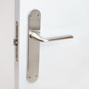 Maniglie Sydney per Porta da Interno con Placca 43 x 250 mm Alluminio e Zama Nickel 1 Set. Emuca