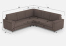 Divano Angolare 5 Posti 226x226x85 cm Marrak in Tessuto Talpa