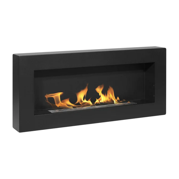 prezzo Camino a Bioetanolo da Parete 90x12x40 cm in Acciaio Inox Nero