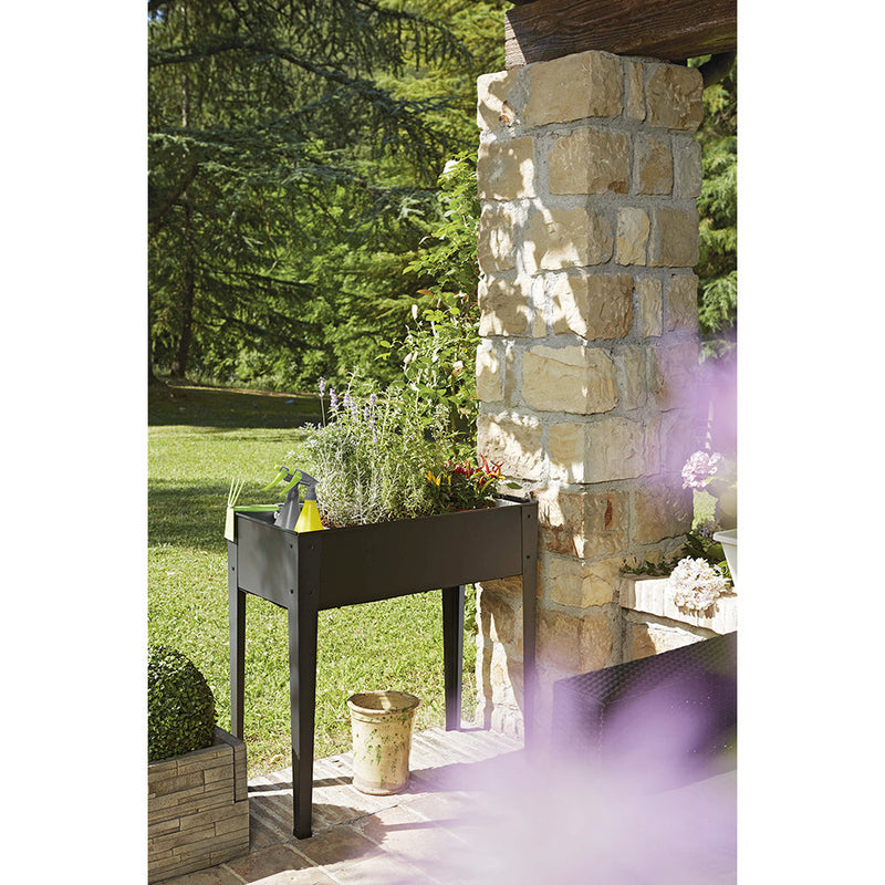 Fioriera Orto Urbano da Giardino in Metallo 81,5x41xH81cm Rama Standy Antracite