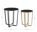 Set 2 Tavolino Afef Oro/Nero in Metallo