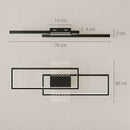 Lampada LED a Soffitto 70x30 cm Dimmerabile 3000-6000K con Telecomando e Interruttore Nero      