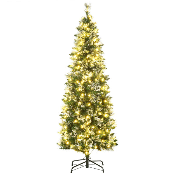 Albero di Natale Artificiale Innevato 180 cm 618 Rami 240 Luci LED Verde prezzo