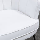 Poltroncina Imbottita da Camera 78,5x68x75 cm in Similpelle e Acciaio Bianco