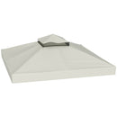 Copertura per Gazebo da Giardino 3x3 m UPF30+ a 2 Livelli in Poliestere Grigio Chiaro      